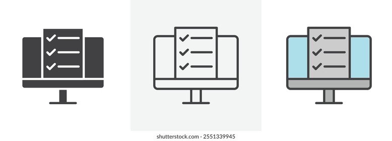 Online exam test icon pack. Vector illustration. EPS10