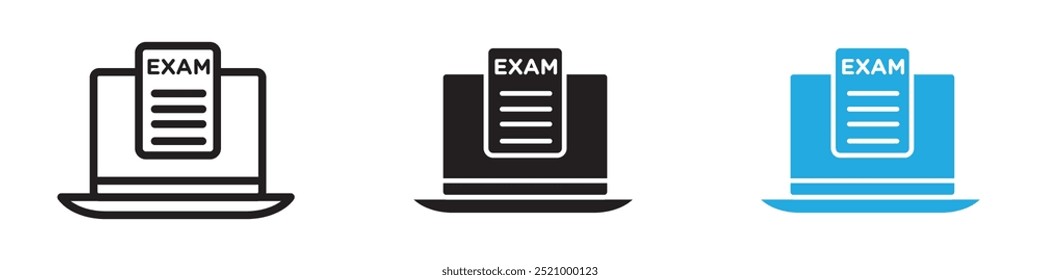 Online exam test icon thin line illustration