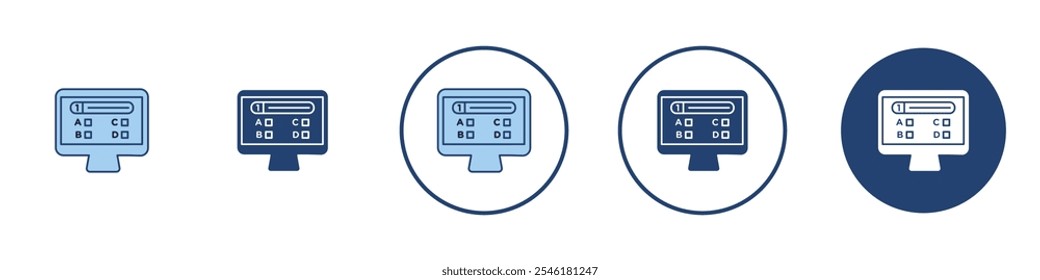 Online exam test icon Thin line art isolated