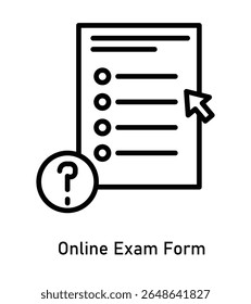Symbol für Online-Prüfung oder Testblatt für Remote-Bewertung