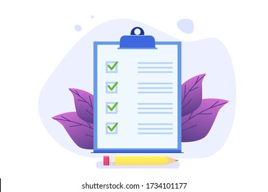 Online exam or testing, E-lerning,  Internet Quiz, Online education concept. Vector illustration.