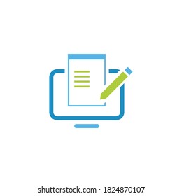 online exam vector logo design template