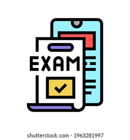 online examination color icon vector. online examination sign. isolated symbol illustration