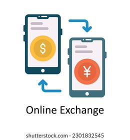 Online Exchange vector Flat Icon Design illustration. Finance Symbol on White background EPS 10 File