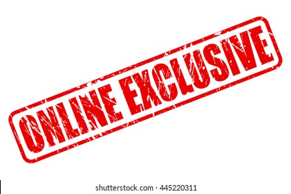 ONLINE EXCLUSIVE RED STAMP TEXT ON WHITE