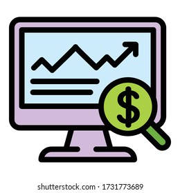 Online Expense Report Icon. Outline Online Expense Report Vector Icon For Web Design Isolated On White Background