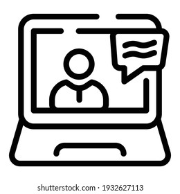 Online experience icon. Outline online experience vector icon for web design isolated on white background