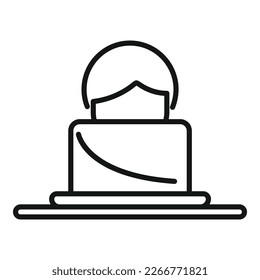 Online experience icon outline vector. Customer feedback. Review star