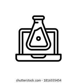 Online Experiment Icon Logo Illustration Vector Isolated. Science and Laboratory Icon. Editable Stroke and Pixel Perfect.