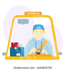 Vector de diseño de entrega rápida en línea