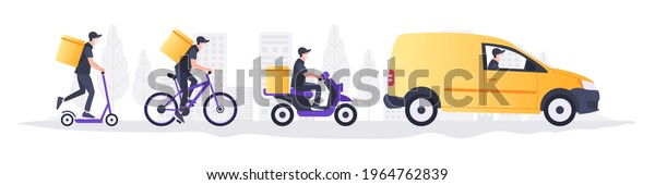 Online Express delivery. Food delivery.\
Delivery home and office. Vector\
illustration