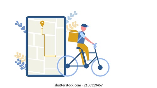 Online express delivery service. ordering by smart phone.