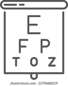 Online eye exam displaying letters on a digital screen, offering convenient and accessible vision testing through innovative telehealth technology for enhanced patient care