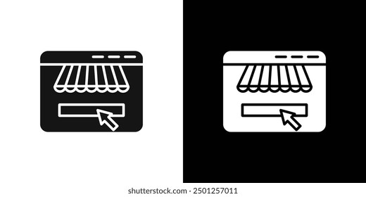 Online fabric shop line icon Symbol mark in filled style
