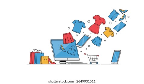 Experiência de compra de moda on-line a partir de dispositivos digitais para escolhas de guarda-roupa da vida real