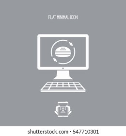 Online fast food service - Vector flat icon
