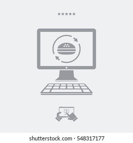 Online fast food service - Vector flat icon