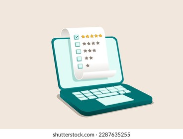 Online feedback, survey or review concept. vector illustration.