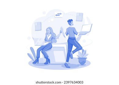 Online File Sharing Illustration concept on a white background
