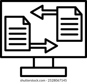 Online File Transfer Vector Illustration Icon