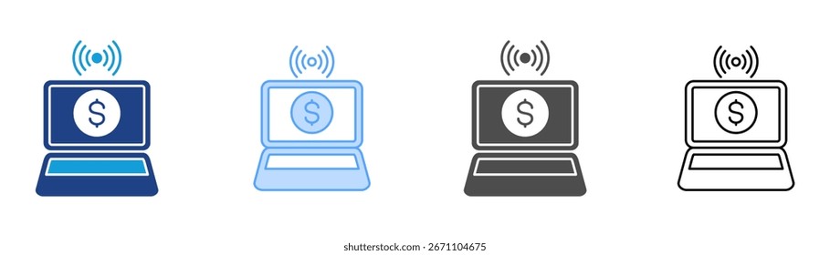Online Finance Icon Set Multiple Style Collection