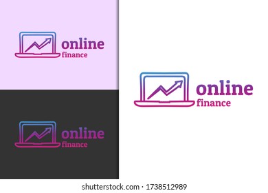 diseño del logotipo de finanzas en línea. color de degradado
