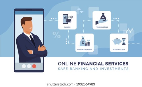 Online Financial Advisor And Online Banking: Bank Account, Investments, Loans And Retirement Plan