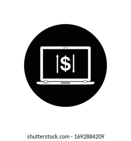 Icono de botón de transacción financiera en línea. Ilustración de símbolos EPS vectoriales editables. 