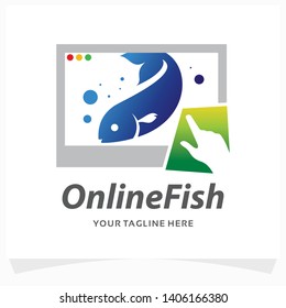 Online Fish Logo Design Template