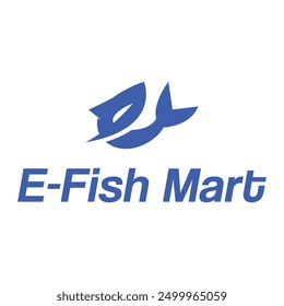 online fish mart minimalist logo design