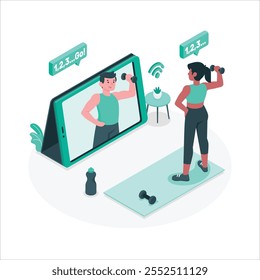 online fitness personal trainer concept