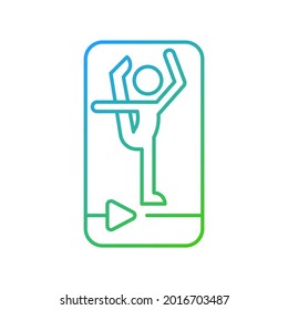 Online Fitness Stretching Gradient Linear Vector Icon. Neuromuscular Facilitation. Functional Movements Improving. Thin Line Color Symbols. Modern Style Pictogram. Vector Isolated Outline Drawing