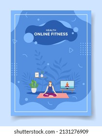 online fitness for template of banners, flyer, books, and magazine cover