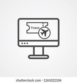 Online flight booking vector icon sign symbol