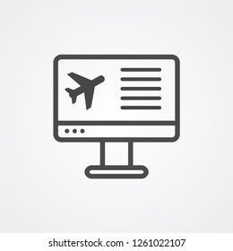 Online flight booking vector icon sign symbol