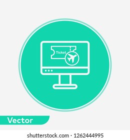 Online flight booking vector icon sign symbol