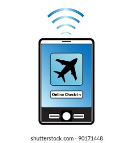 Online flight check-in using a smartphone.