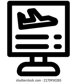 Online flight documents information on a computer