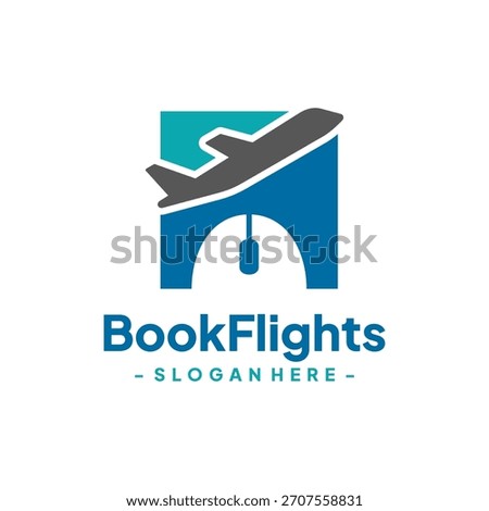Online flight reservation logo design template. Computer cursor icon with airplane combination. Concept of holiday ticket, tourism, trip, exploration, etc.