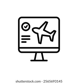 Online flight ticket booking icon vector design in trendy style