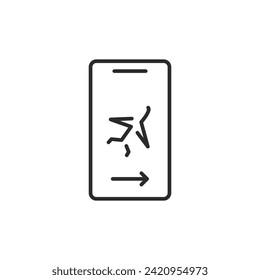 Online fly or plane ticket icon. Boarding pass simple line icon isolated on white background. Vector illustration