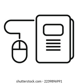 Online folder icon outline vector. Training people. Internet education