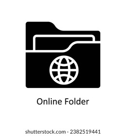 Online Folder vector  Solid Design illustration. Symbol on White background EPS 10 File 