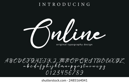 Online Font Stylish brush painted an uppercase vector letters, alphabet, typeface