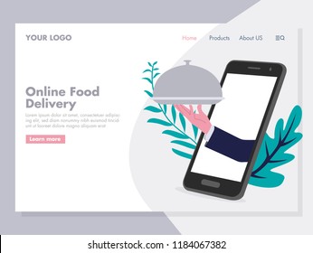 Online Food Delivery 2 Illustration for landing page