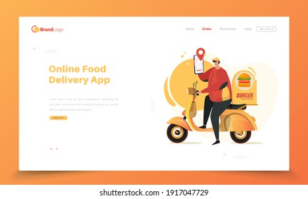 Online Food Delivery Application Food Delivery Stock Vector (Royalty ...