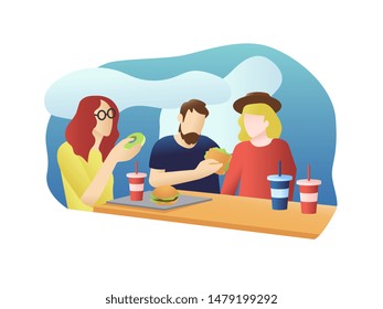 Online food, Delivery, Buy food from mobile phone, Can use for web banner, infographics, hero images. Flat vector illustration.
