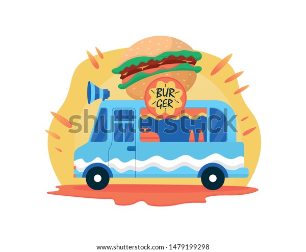 Online food, Delivery, Buy food from mobile\
phone, Can use for web banner, infographics, hero images. Flat\
vector illustration.