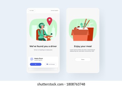 Online food delivery order user interface for smartphone vector image.