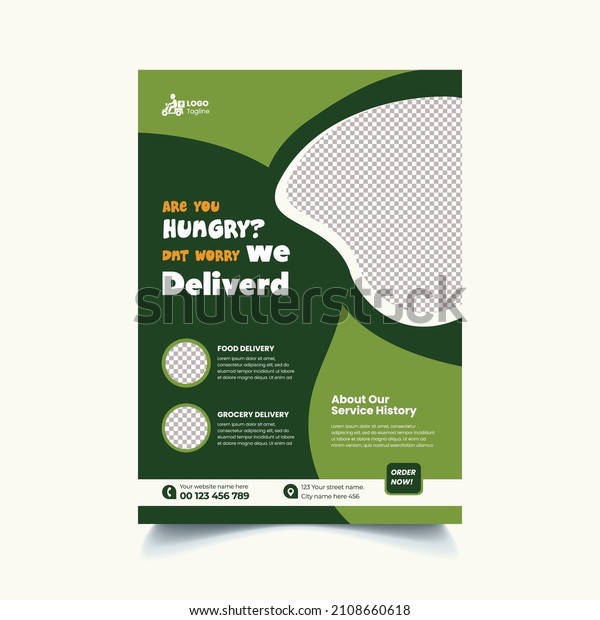 Online Food Delivery Service Flyer,\
Grocery Delivery, Courier Man flyer, Express Delivery Flyer\
Template Design Suitable For Brochure Cover Or Poster\
Design